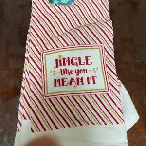 St Nicholas square set of 2 kitchen towels. jingle like you mean it